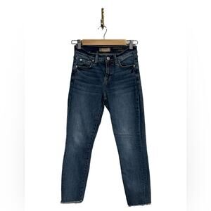 7FAM Roxanne B(air) Ankle Jeans Women’s Size 26 Mid Rise Raw Edge Hems Slim Leg